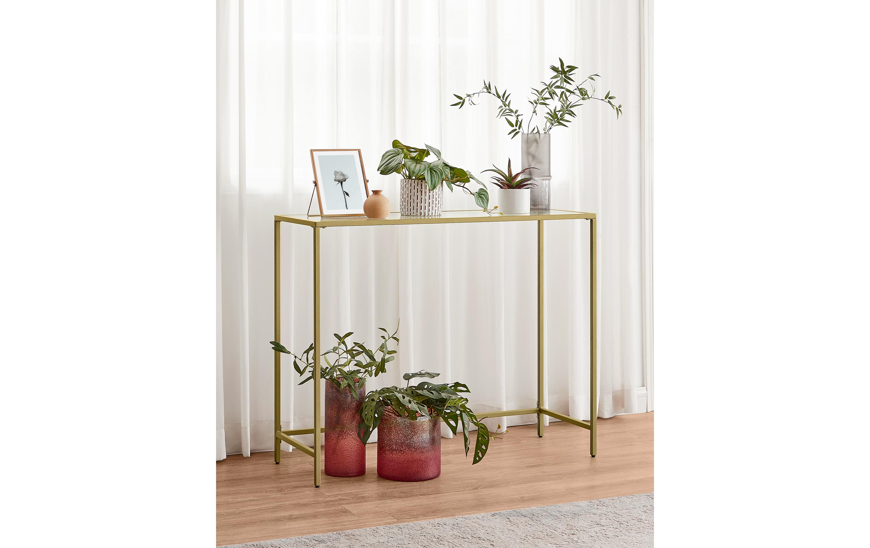 VASAGLE Konsolentisch 100.5 x 80 cm, Gold