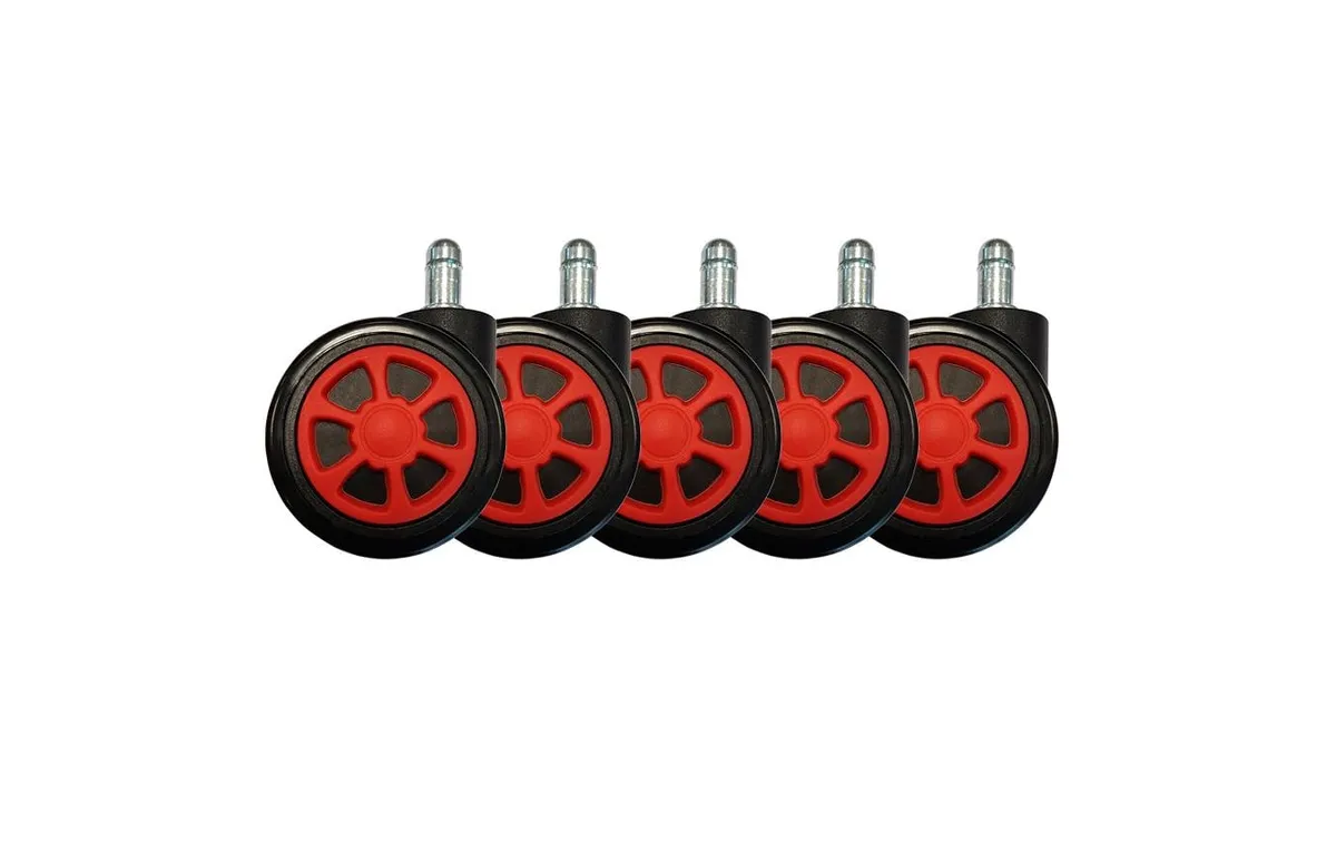 LC-Power Ersatzrollen Gaming Stuhlrollen 5er Set Rot