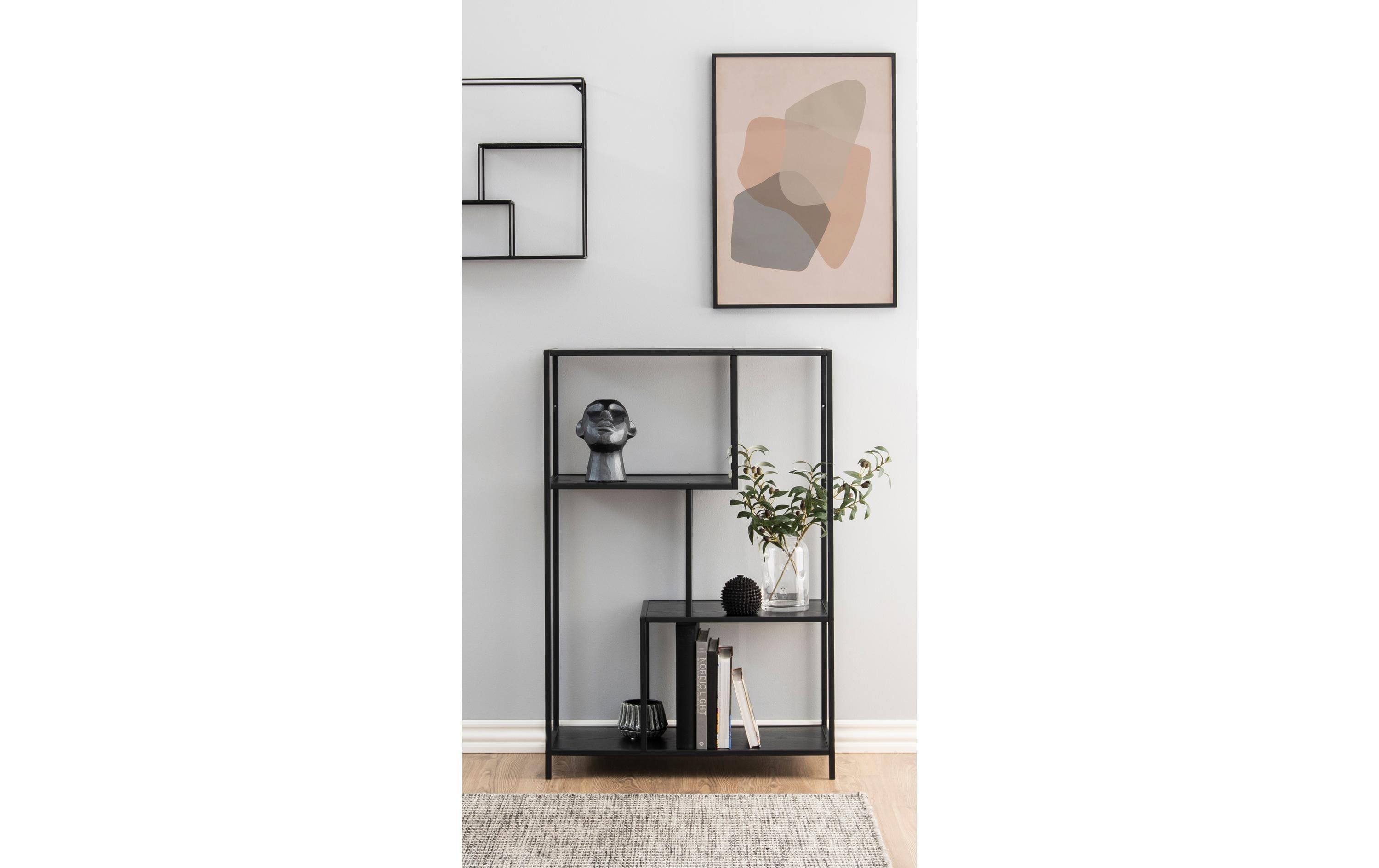 AC Design Regal Seaford 77 x 35 x 114 cm, Schwarz