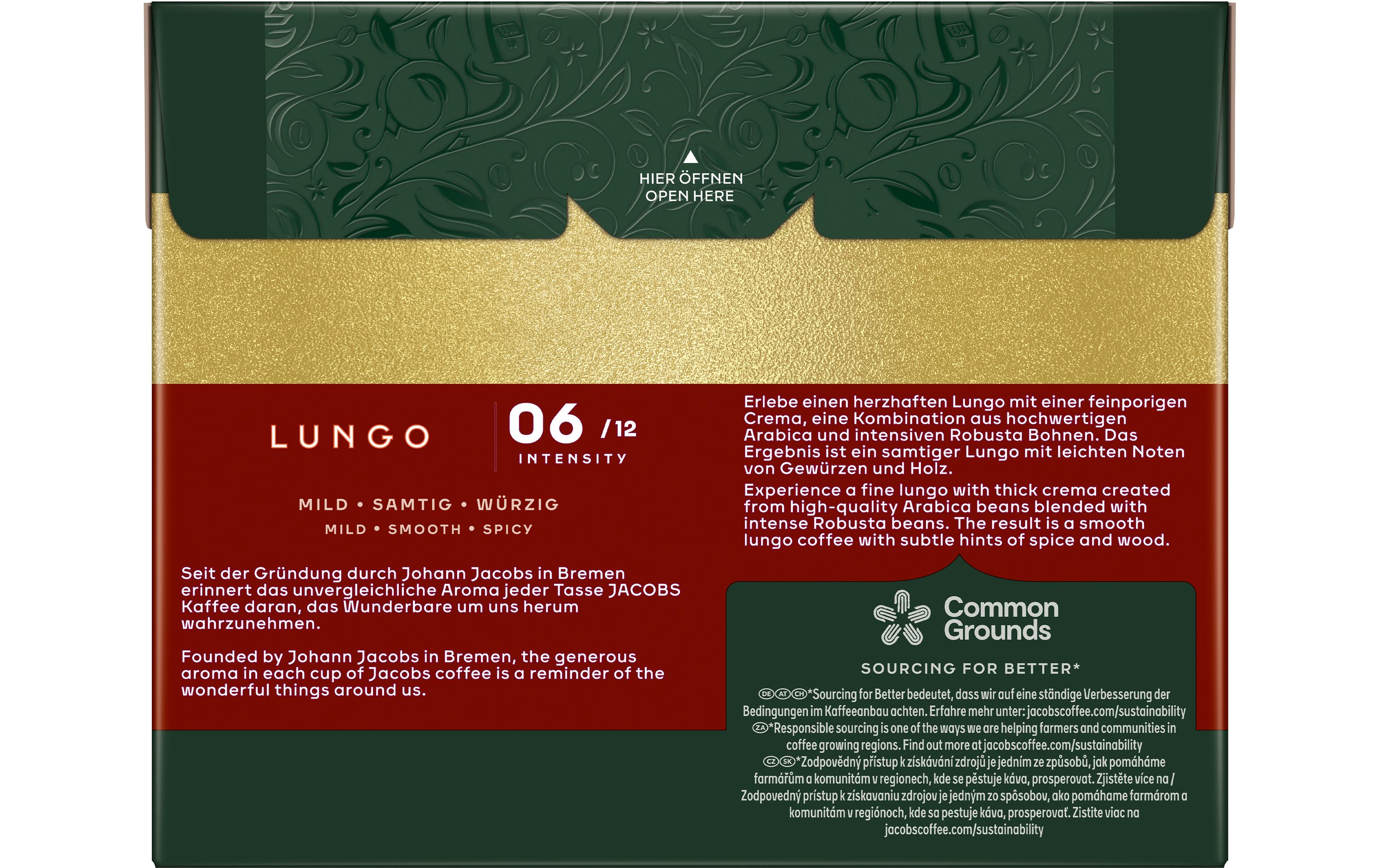 Jacobs Kaffeekapseln Lungo 6 Classico 5 x 40 Stück