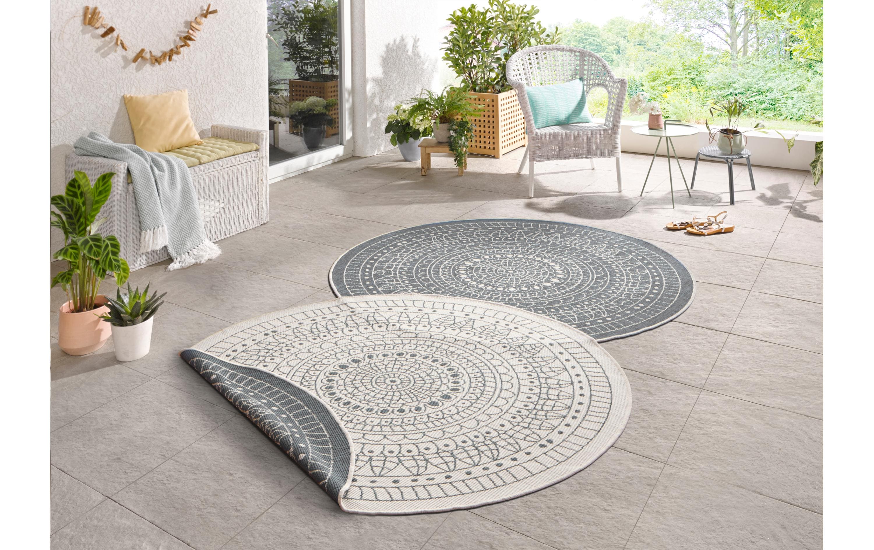 Hanse Home Teppich Porto Ø 140 cm, Grau/Crème