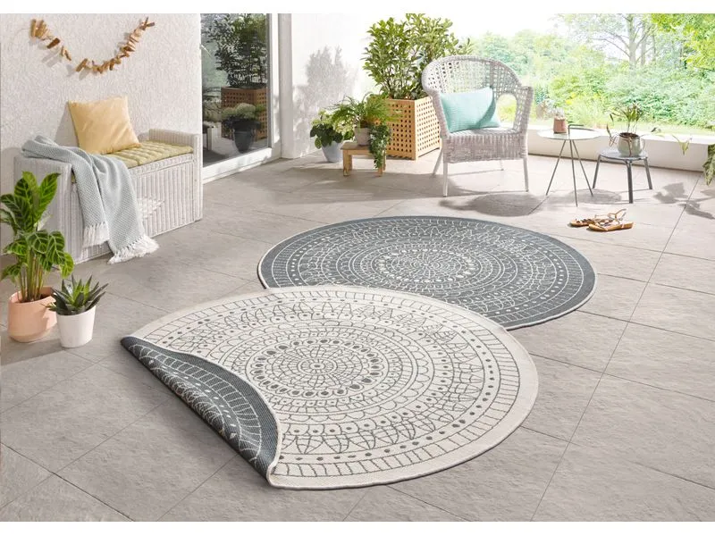 Hanse Home Teppich Porto Ø 140 cm, Grau/Crème