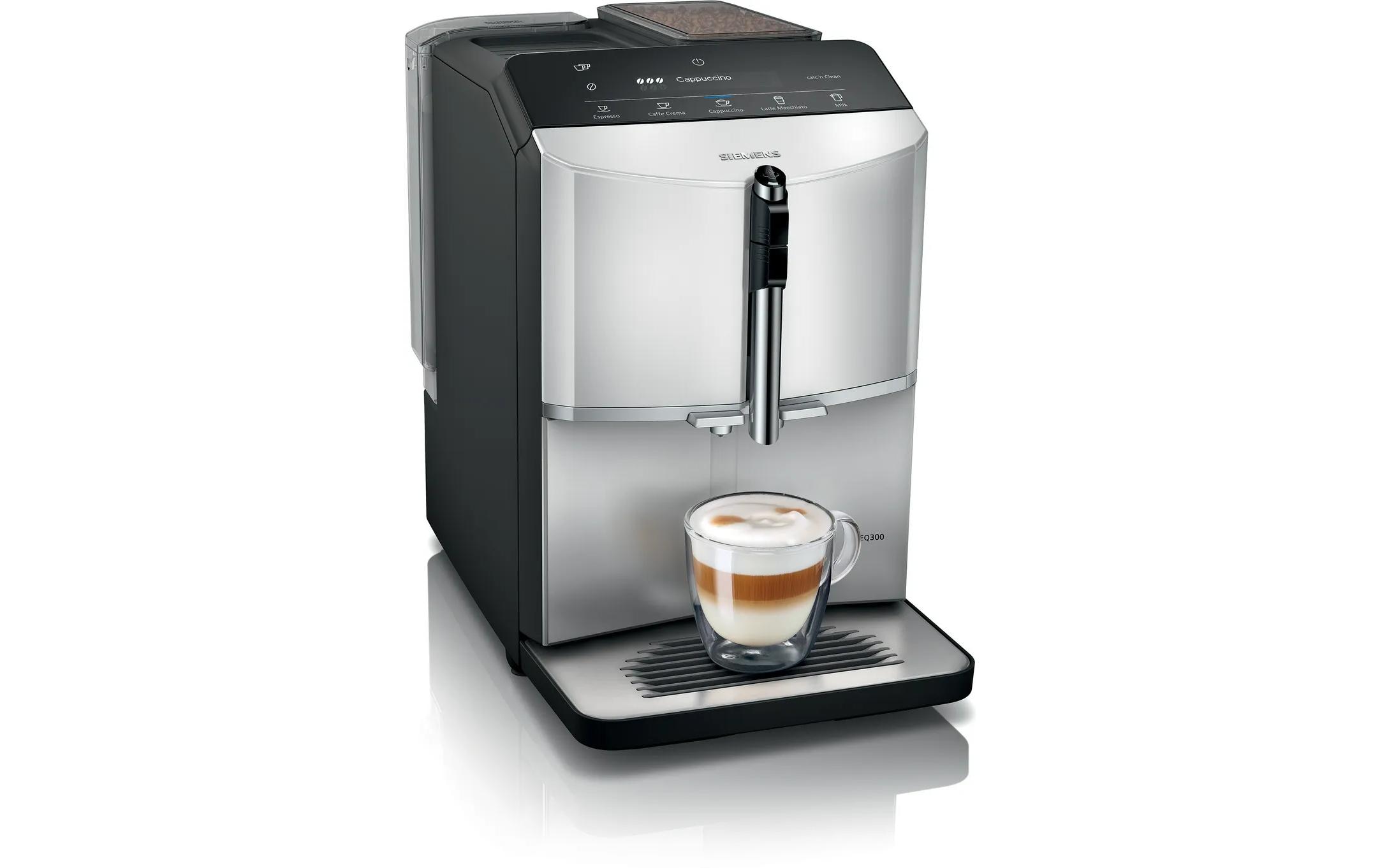 Siemens Kaffeevollautomat EQ 300 TF303E01 Schwarz, Silber