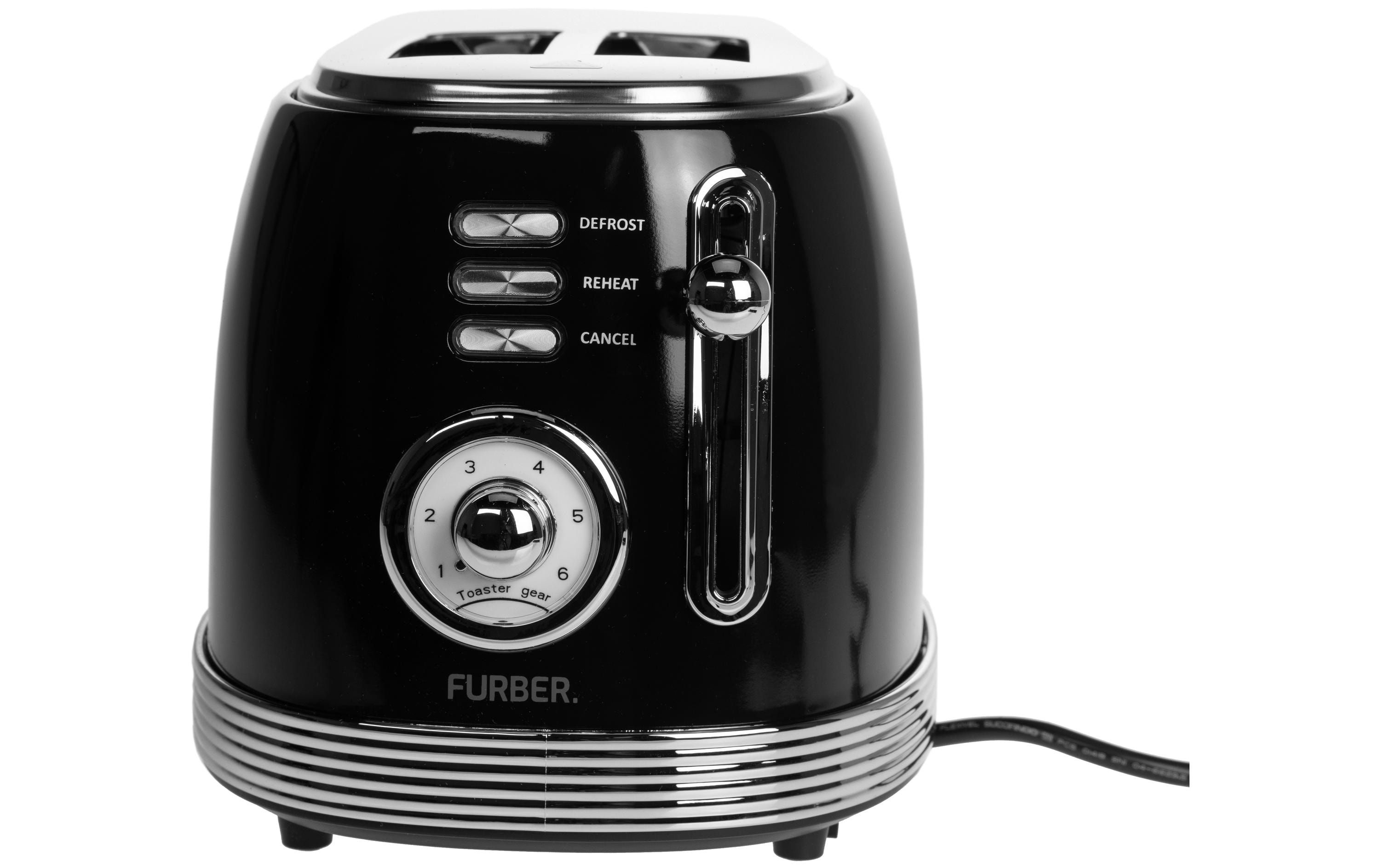 FURBER Toaster Brando Schwarz glanz