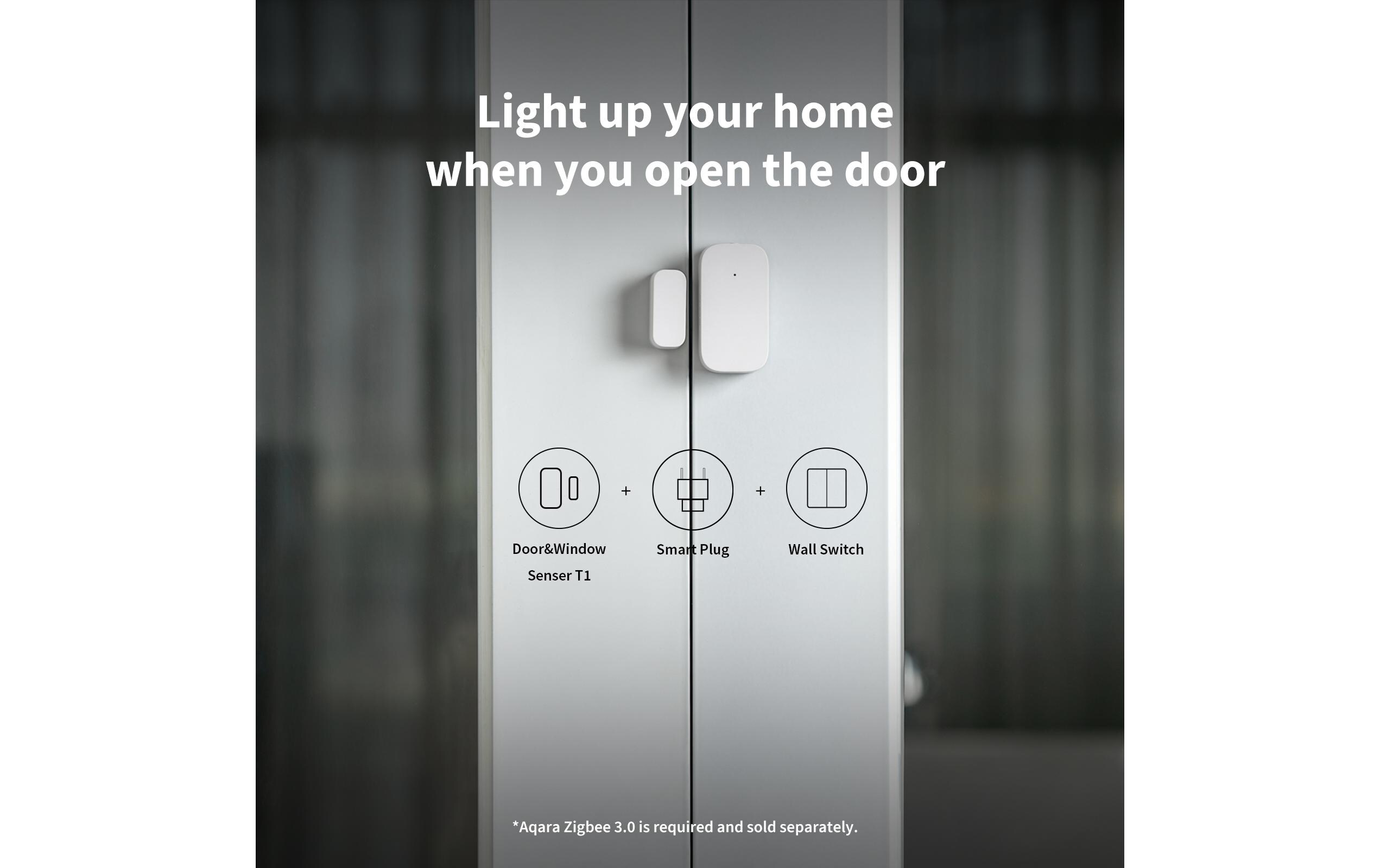Aqara Funk-Fenster- und Türkontakt T1, Zigbee 3.0 Weiss Aqara Funk-Fenster- und Türkontakt T1, Zigbee 3.0 Weiss