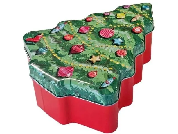Dameco Guetzli-Dose Tannenbaum 18 x 15 x 7 cm, Mehrfarbig