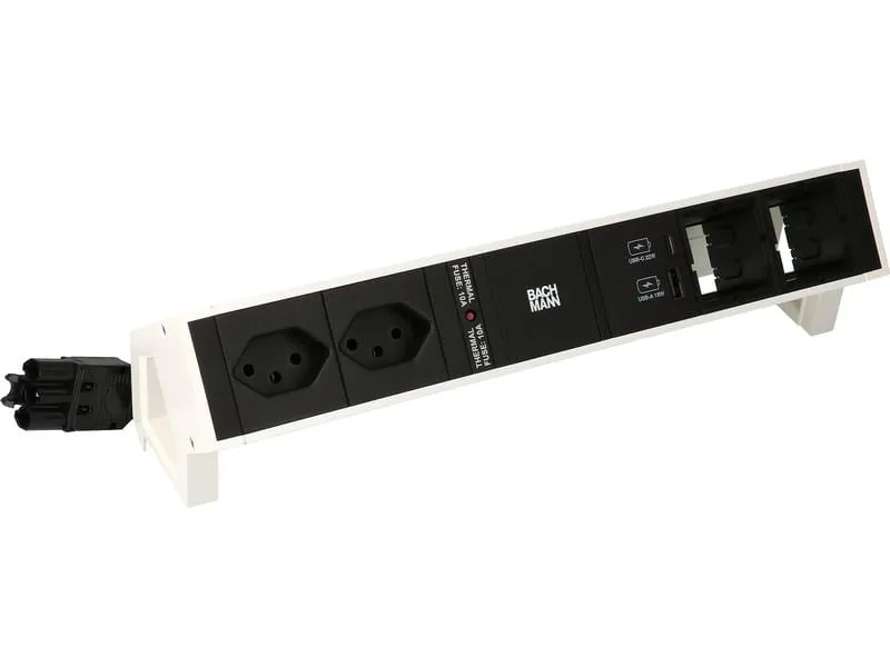 Bachmann Tischsteckdosenleiste DESK 2, 2x T13, 1x USB A/C, 2x Custom Bachmann Tischsteckdosenleiste DESK 2, 2x T13, 1x USB A/C, 2x Custom