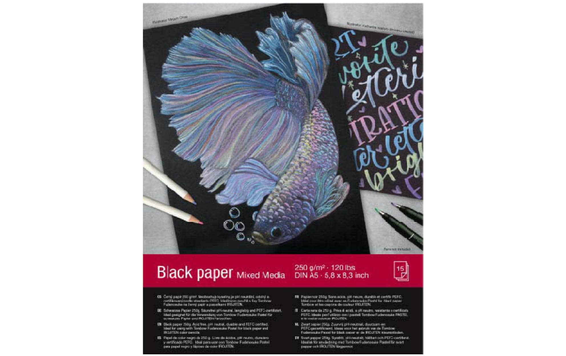 Tombow Zeichenblock Black Paper A5 Tombow Zeichenblock Black Paper A5