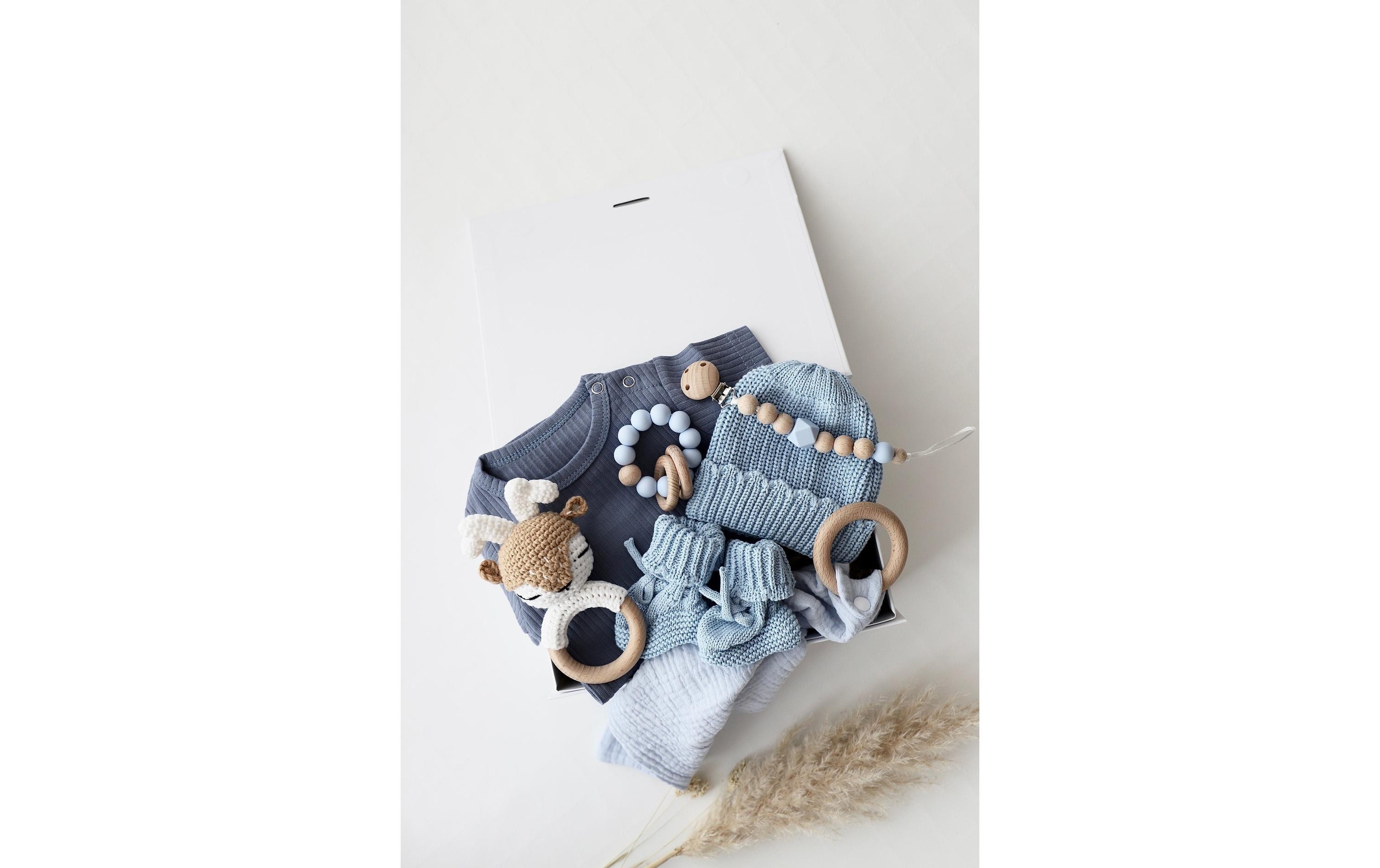 Oykami Baby Geschenkbox Blau Palermo Hirsch