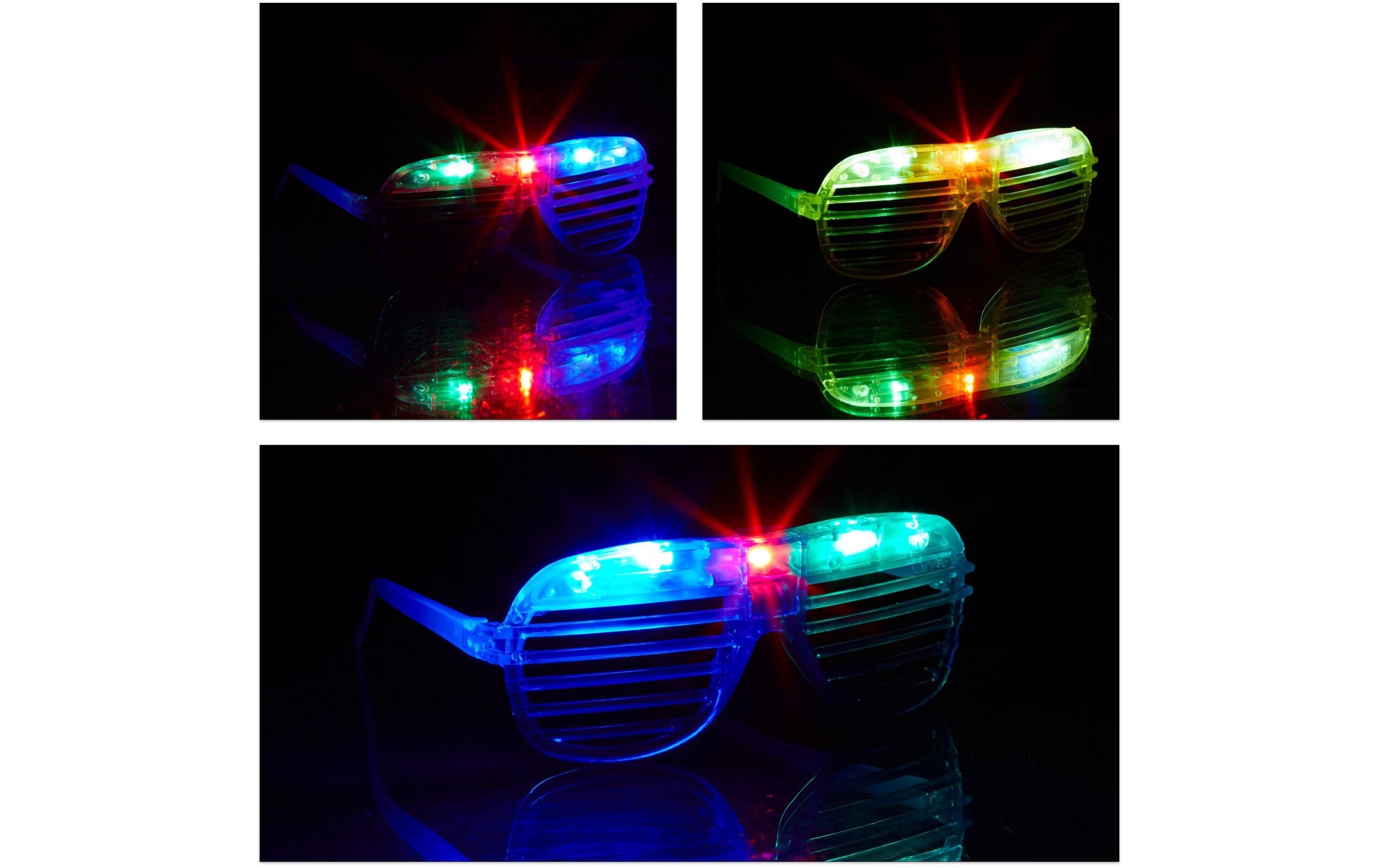 relaxdays Partybrille LED sortiert 1 Stück, 5.5 x 15 cm