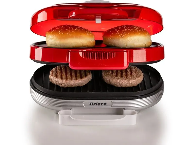 Ariete Hamburger-Grill Party Time ARI-205-RD 1200 W, Rot/Weiss
