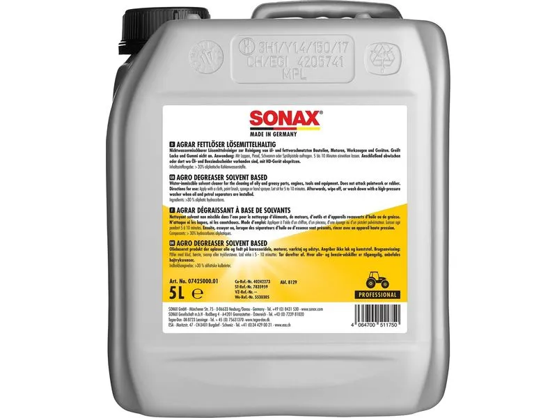 Sonax Agrar Fettlöser Alkalisch 5000 ml Sonax Agrar Fettlöser Alkalisch 5000 ml