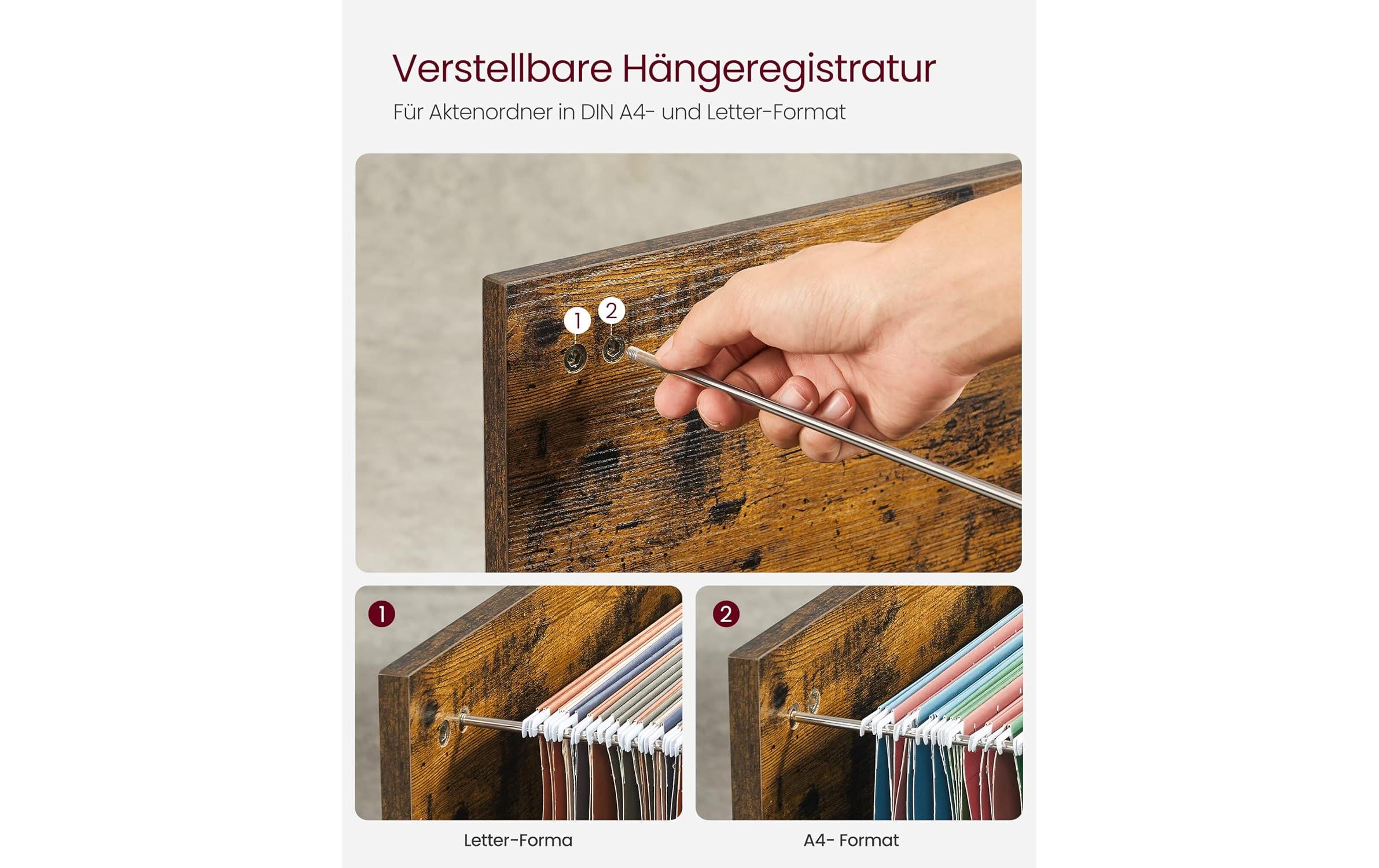 Songmics Aktenschrank mit Rollen 80 x 40 x 66 cm