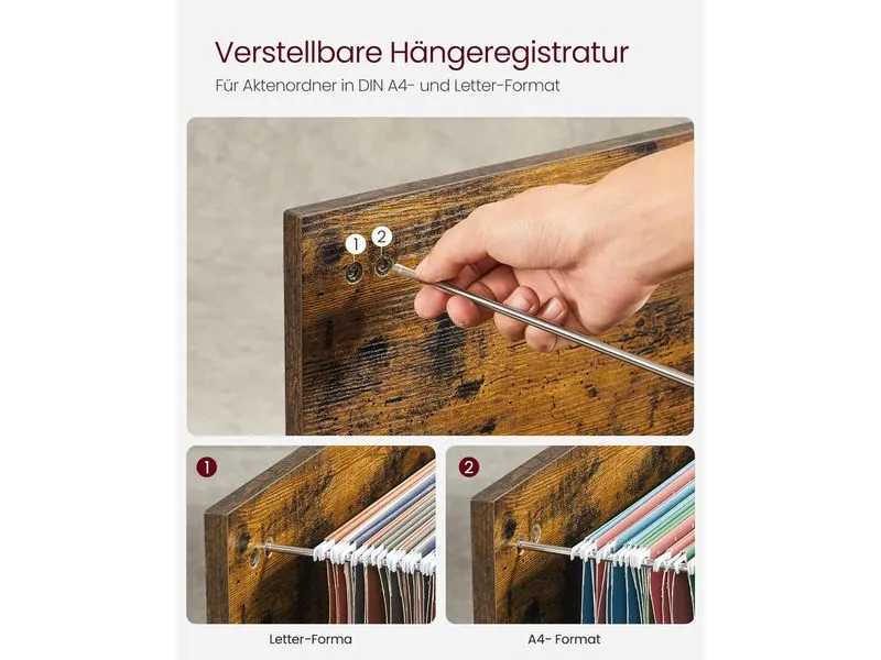 Songmics Aktenschrank mit Rollen 80 x 40 x 66 cm
