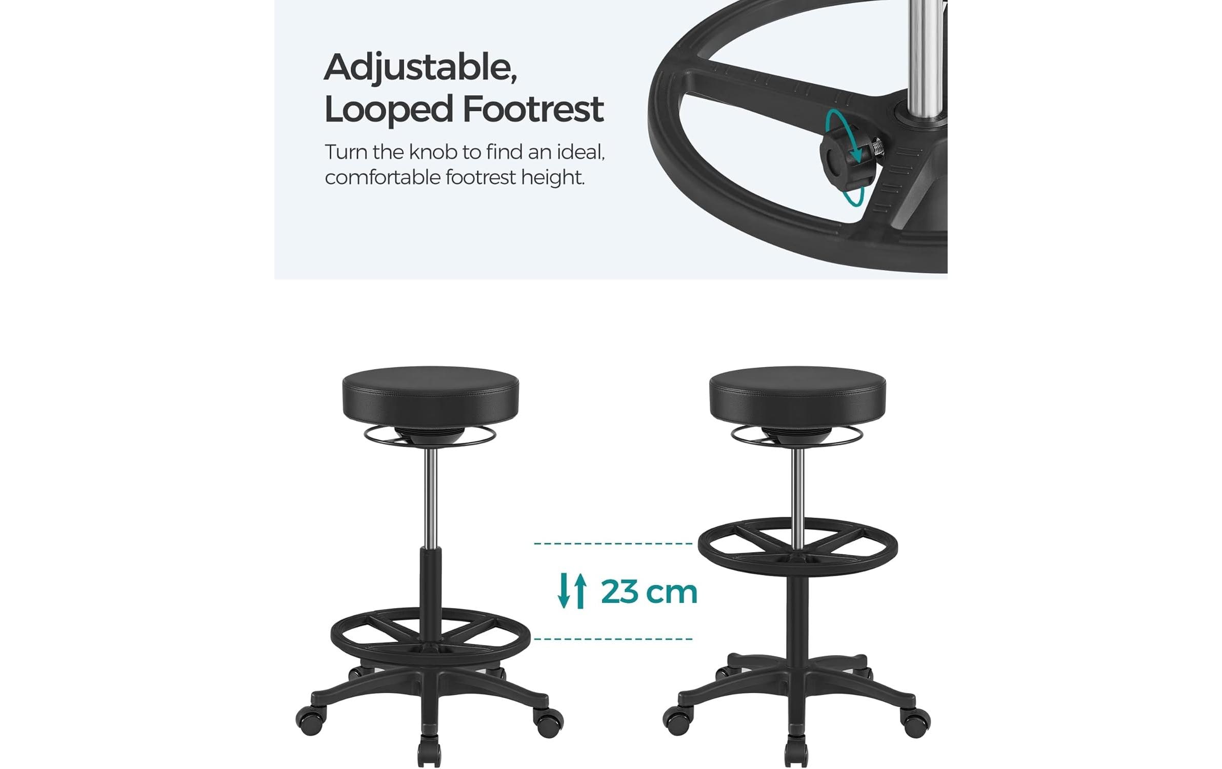 Songmics Hochsitz-Arbeitshocker Schwarz, 81 cm