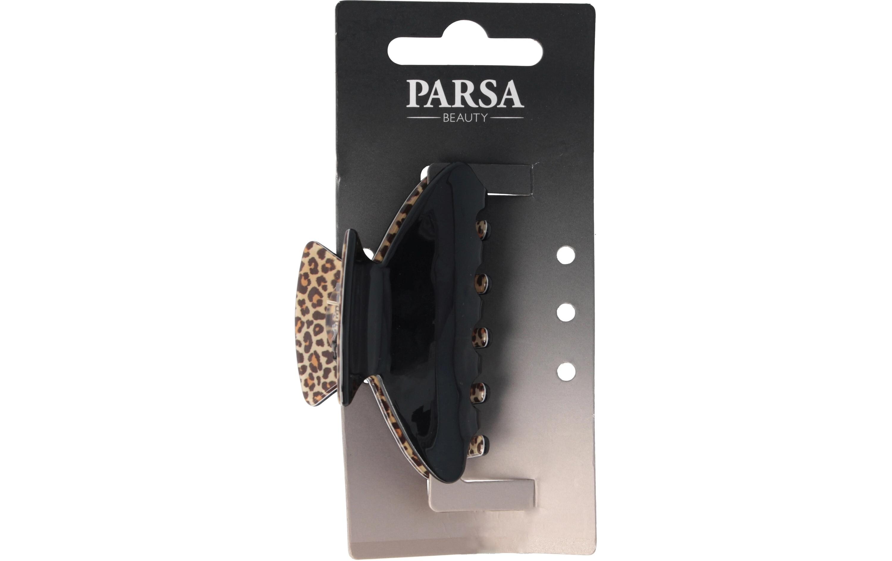 Parsa Beauty Haarklemme mit Leomuster Schwarz 1 Stück