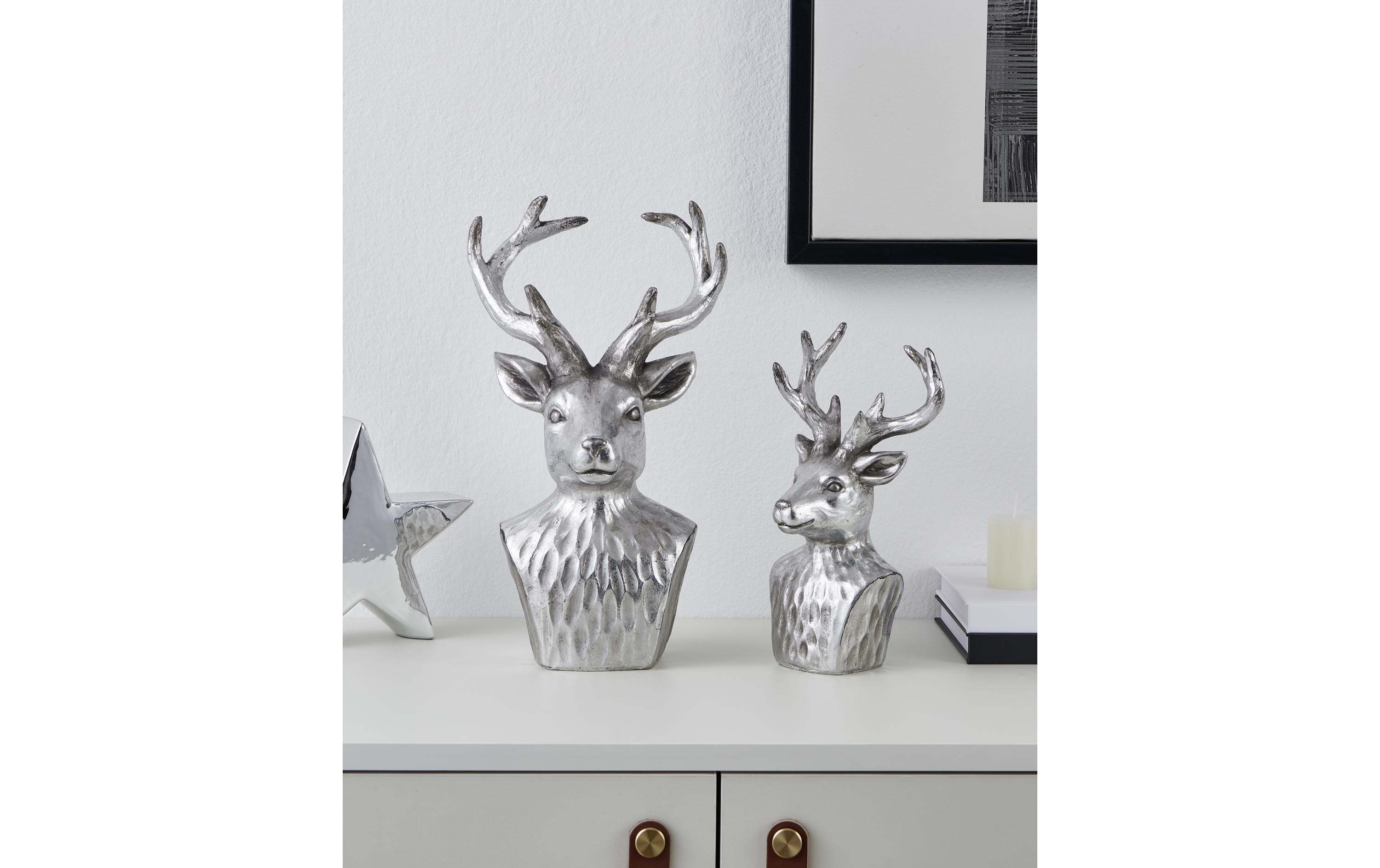 EGLO Weihnachtsfigur Hirsch Lamlash Weihnachtsdeko, Silber