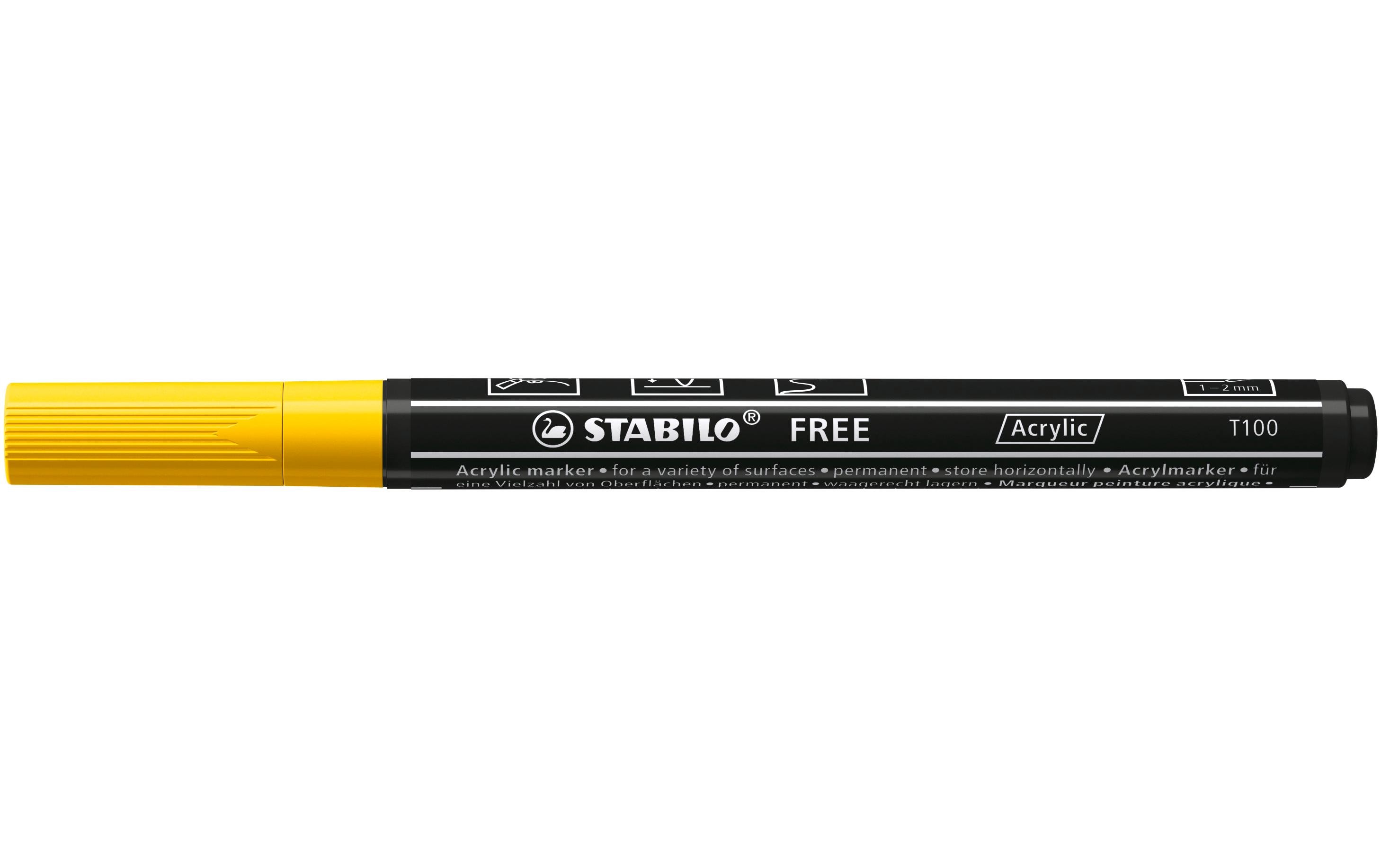 STABILO Acrylmarker Free Acrylic T100 Gelb