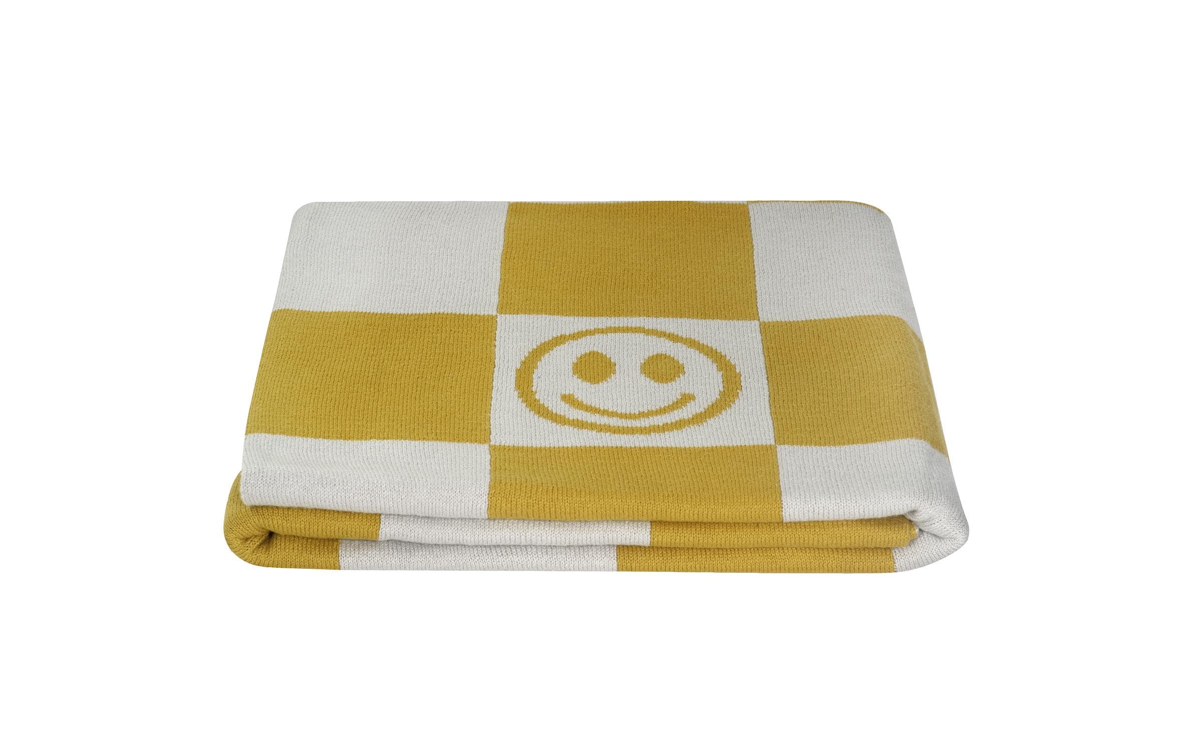 Kindsgut Kuscheldecke Smiley Senf
