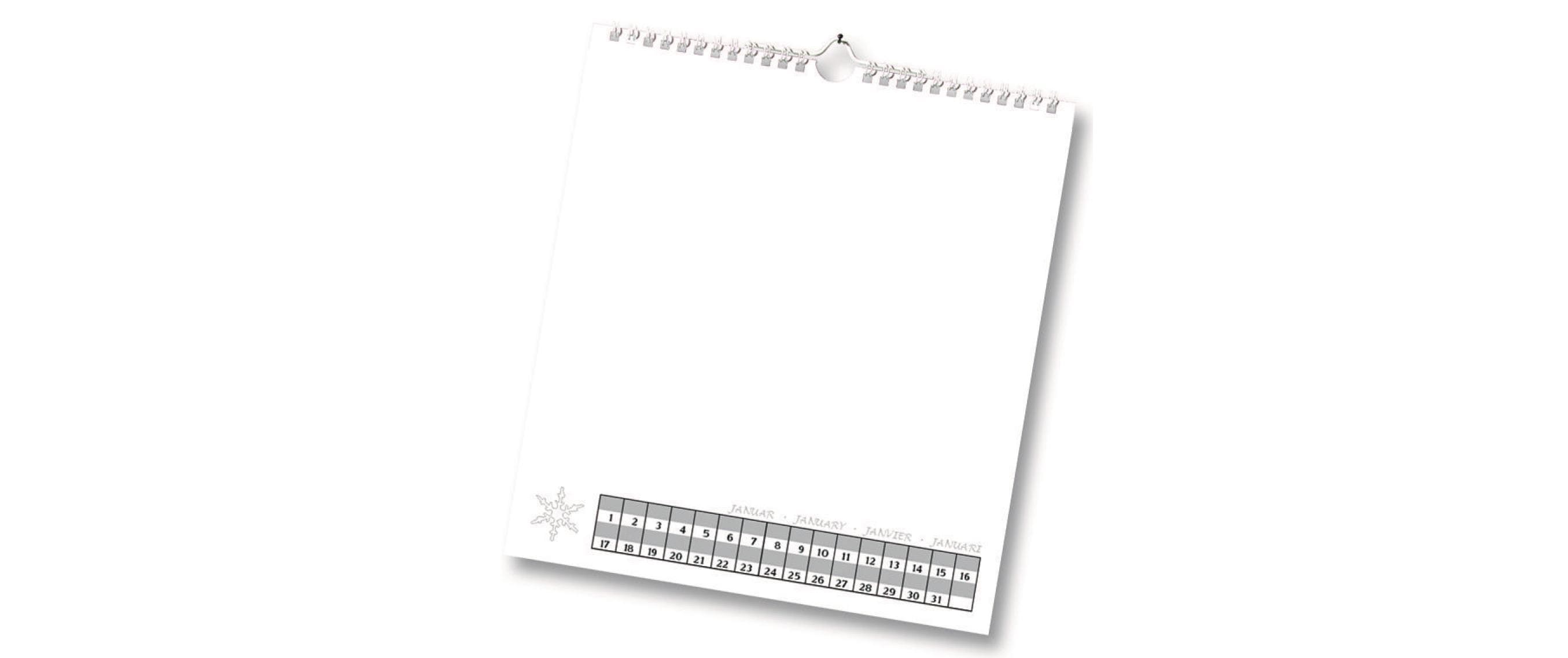 Folia Dauerkalender 23 x 24 cm, Weiss Folia Dauerkalender 23 x 24 cm, Weiss