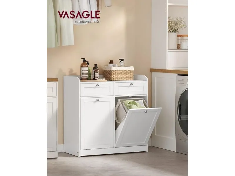 VASAGLE Kommode Landhausstil 40 x 80 cm, Weiss VASAGLE Kommode Landhausstil 40 x 80 cm, Weiss