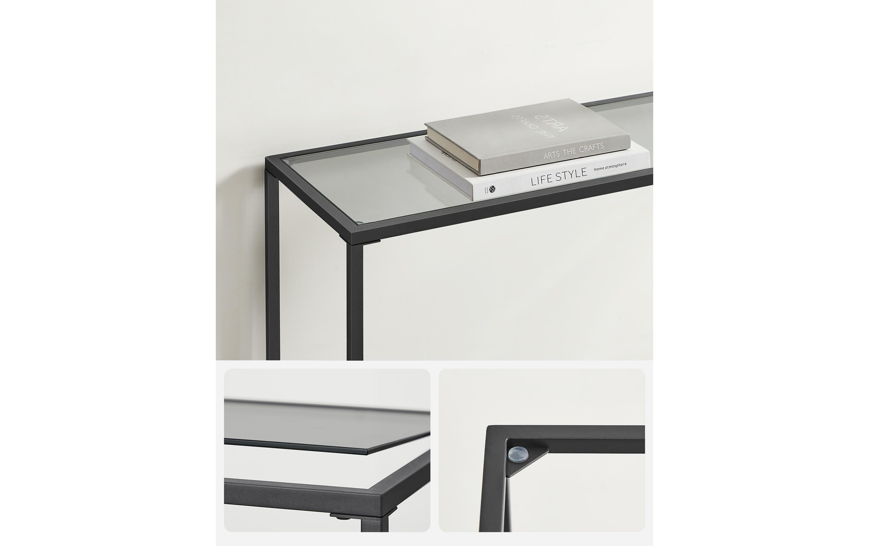 VASAGLE Konsolentisch 100.5 x 80 cm, Schwarz