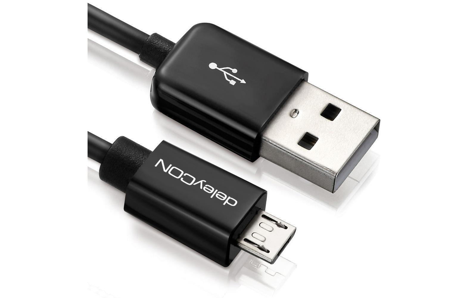 deleyCON USB 2.0-Kabel USB A - Micro-USB B 0.15 m