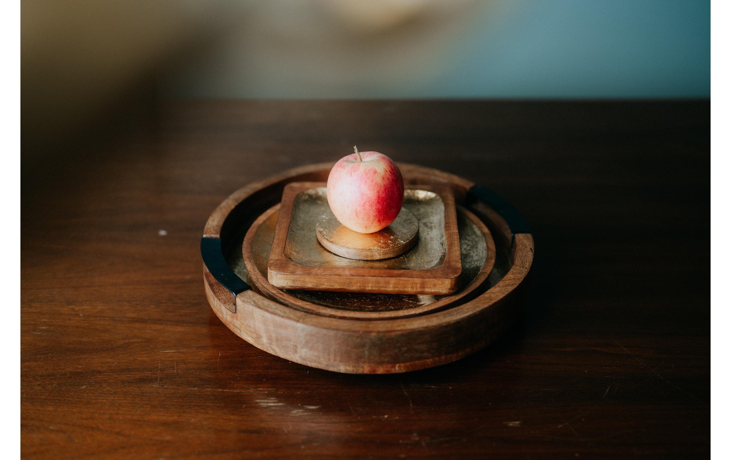 Kadastar Servierplatte Shine 18 x 18 cm, Braun/Gold