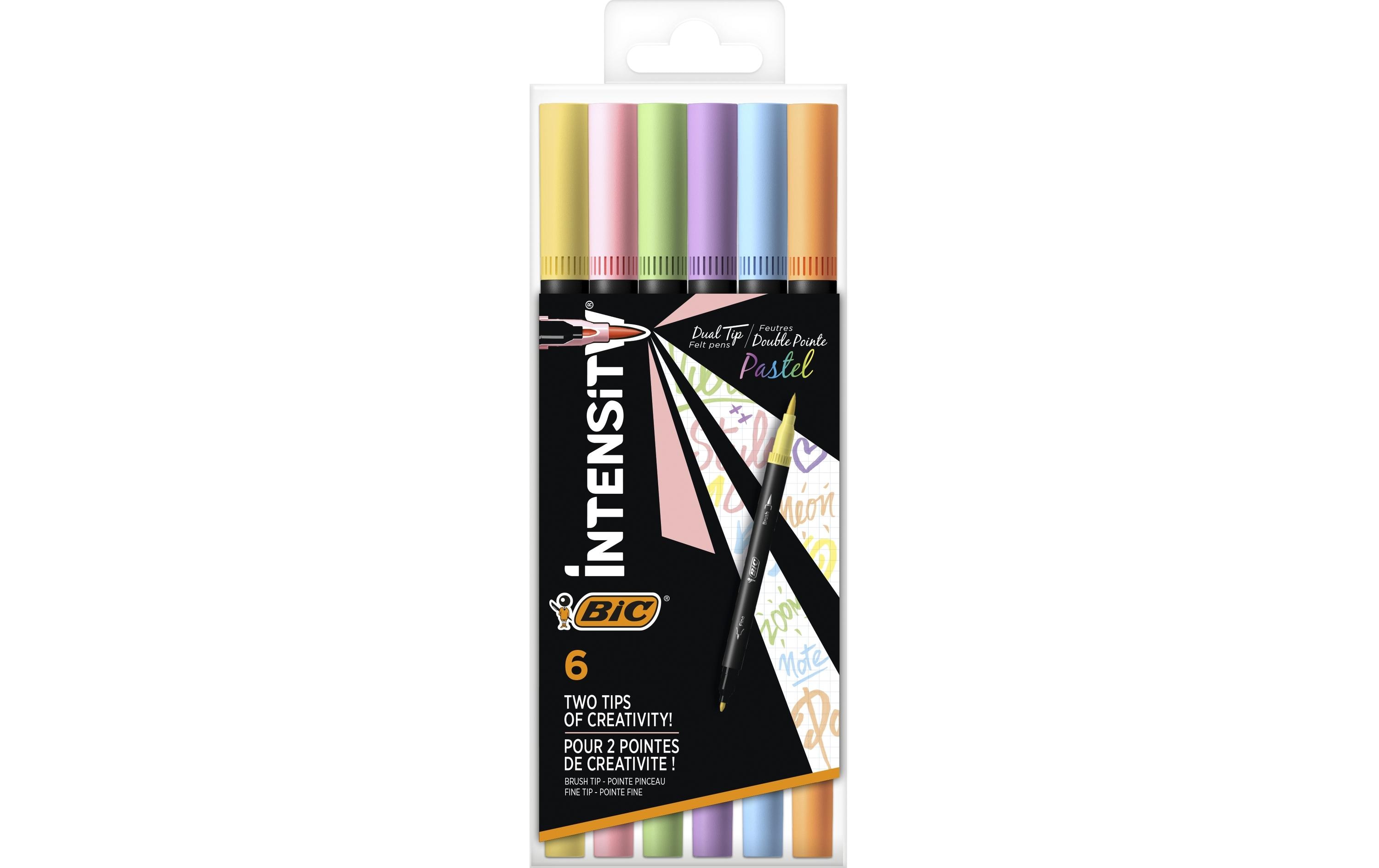 BIC Filzstift Dual Tip Pastell, 6 Stück