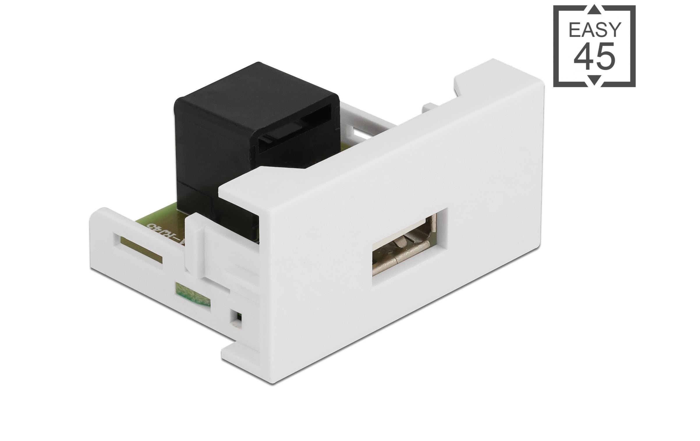 Delock Easy 45 Modul 22.5 x 45 mm RJ45 - USB-A Buchse Delock Easy 45 Modul 22.5 x 45 mm RJ45 - USB-A Buchse