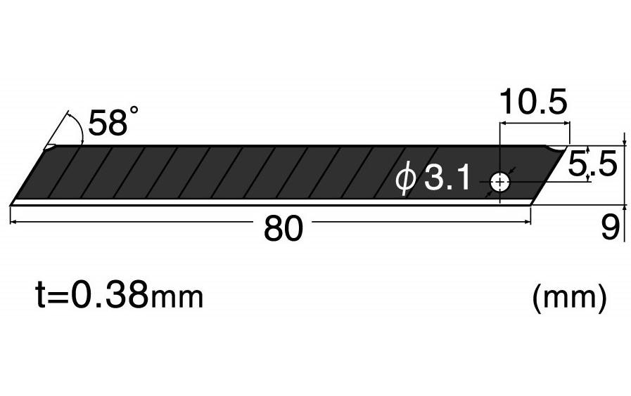 NT Cutter Ersatzklinge BA-13P 9 mm, Schwarz, 10 Stück