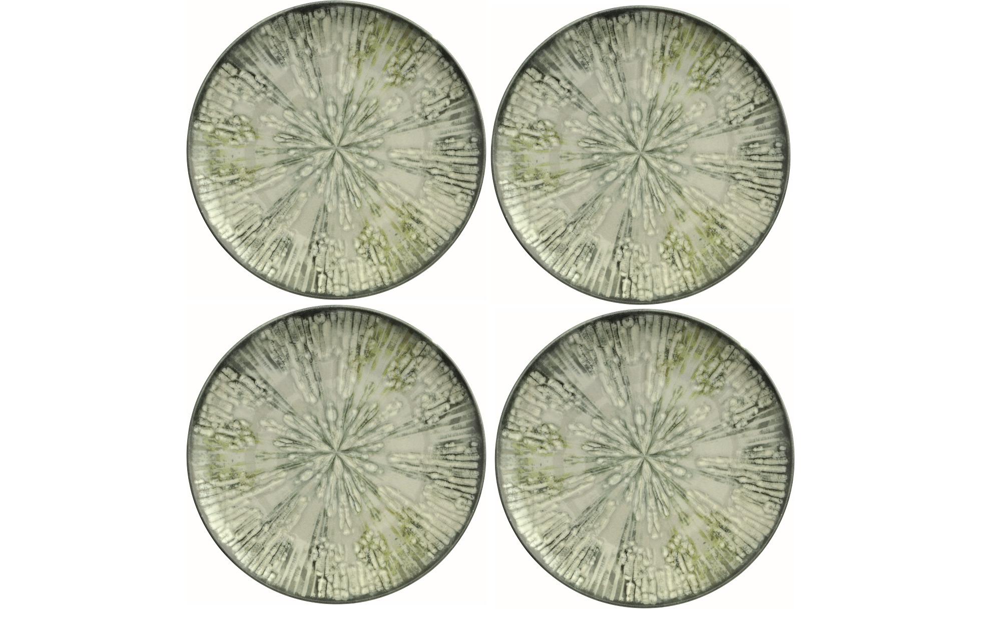 Arthur Krupp Speiseteller Fusion Grey Ø 28 cm, 4 Stück, Grau/Grün