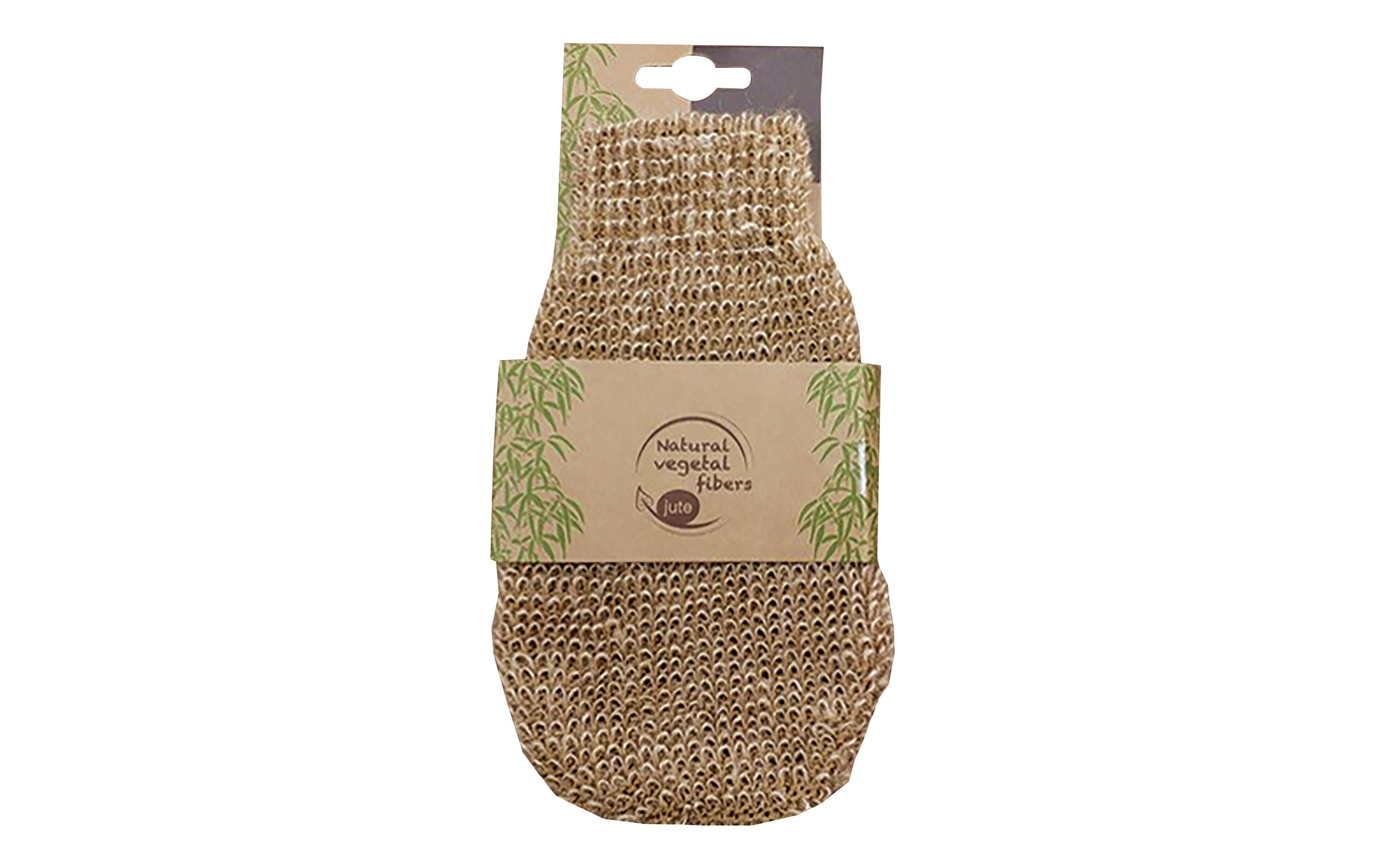 MSV Peelinghandschuh aus Jute 25.5 x 11.5 cm, Braun