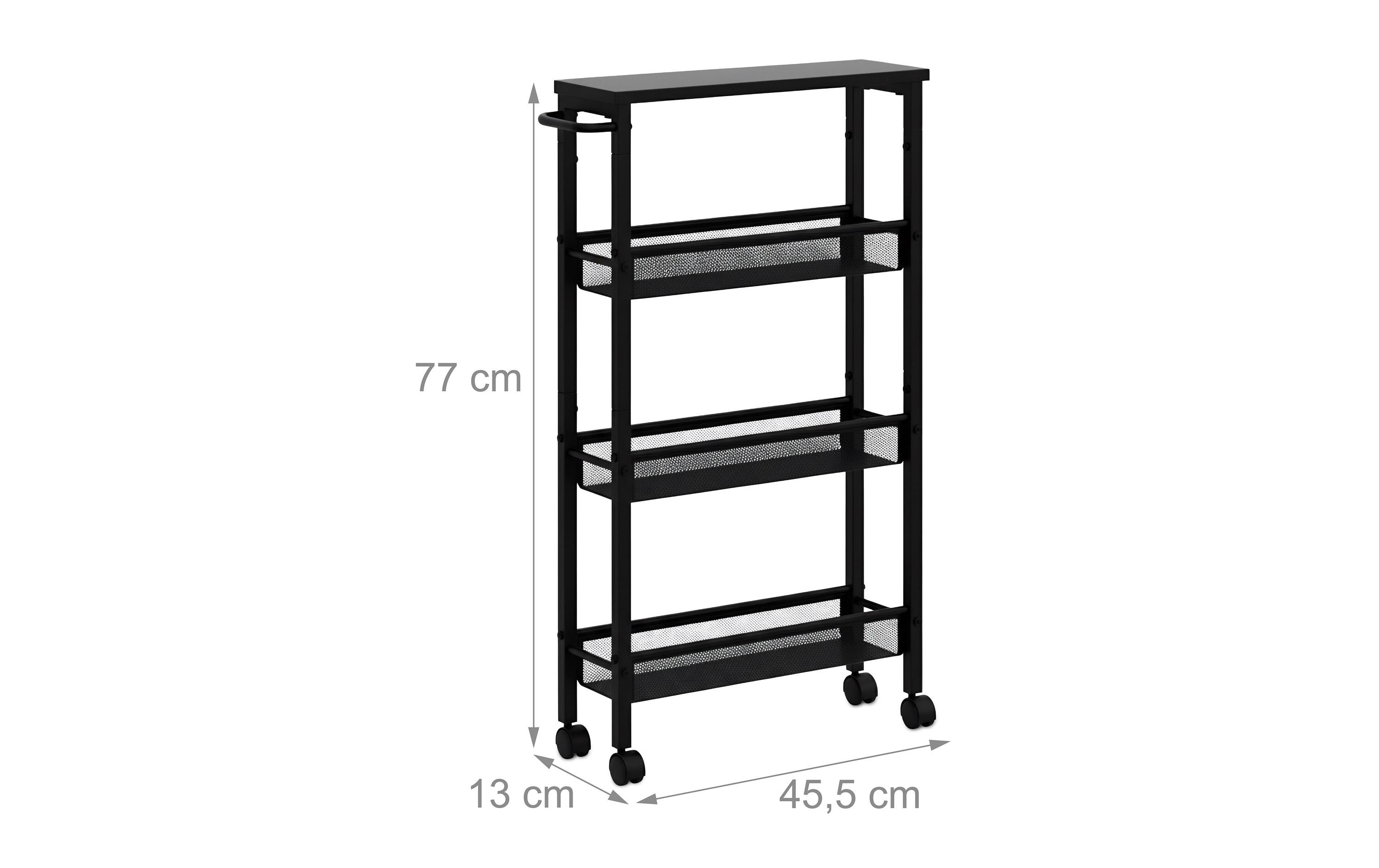 relaxdays Nischenwagen 77 x 13 x 45.5 cm Schwarz