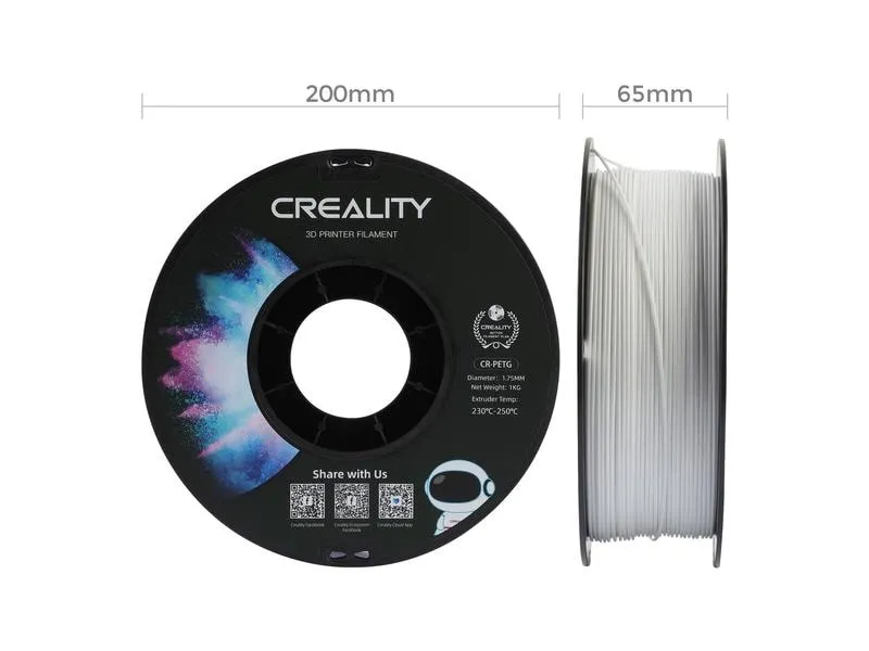 Creality Filament PETG, Weiss, 1.75 mm, 1 kg Creality Filament PETG, Weiss, 1.75 mm, 1 kg