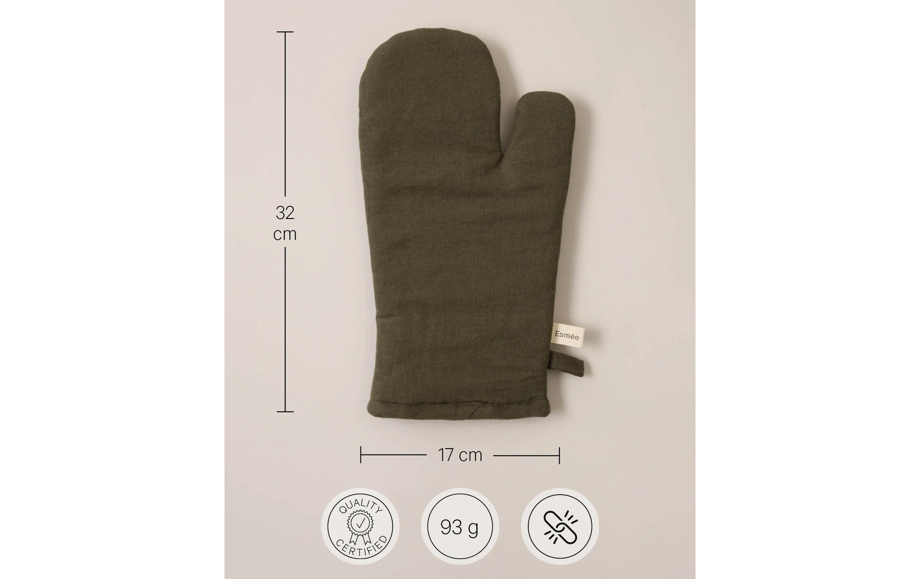 Esmée Nura Ofenhandschuh Olivgrün