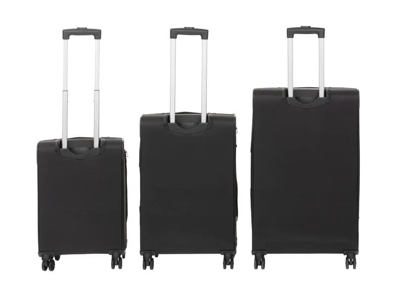 KOOR Reisekofferset Stoff 3-teilig, Schwarz KOOR Reisekofferset Stoff 3-teilig, Schwarz