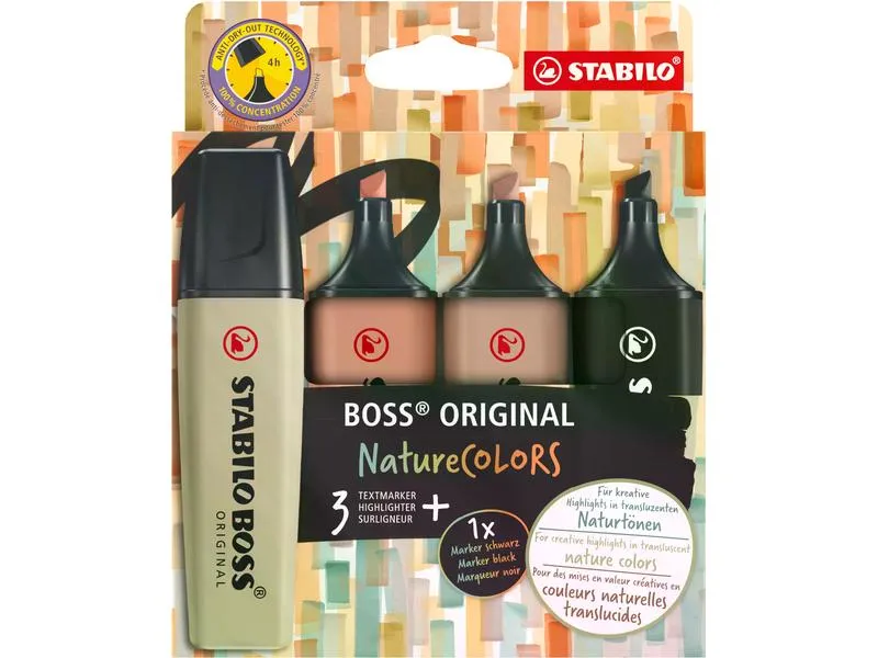 STABILO Textmarker BOSS ORIGINAL NatureColors 4er Set