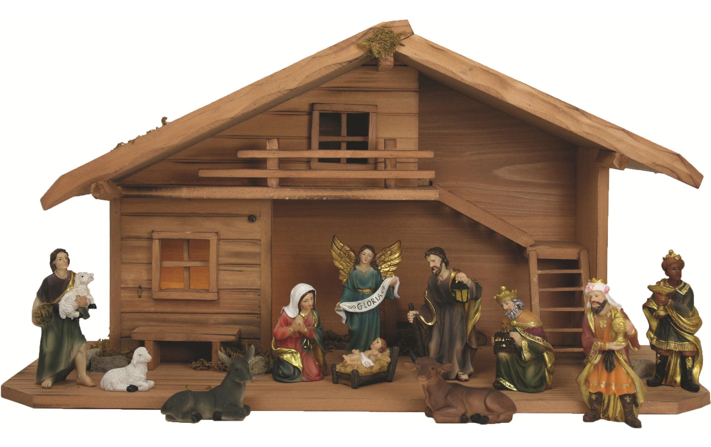 Botanic-Haus Krippe Stall mit Figuren 10.5 cm