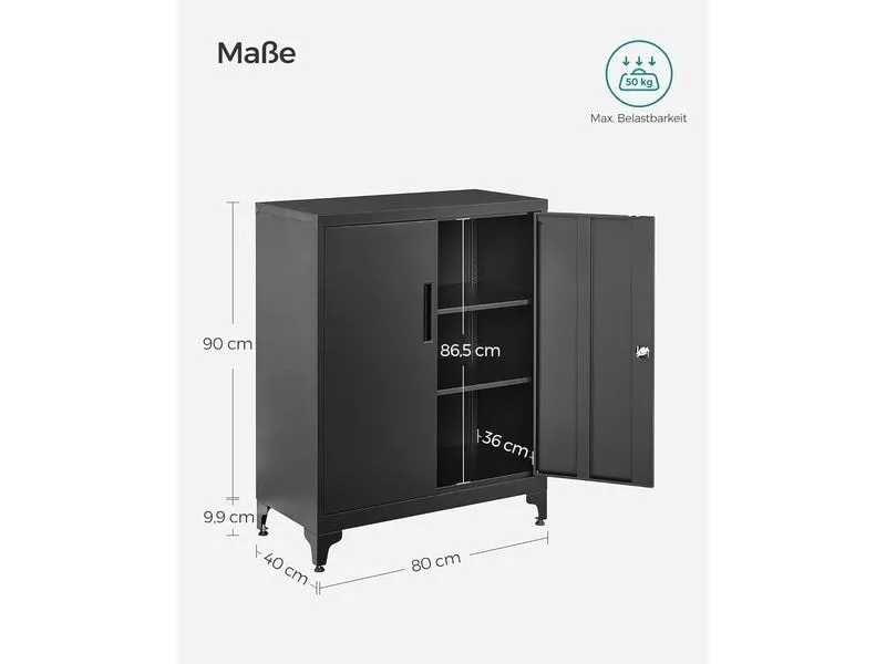 Songmics Aktenschrank 80 x 40 x 90 cm