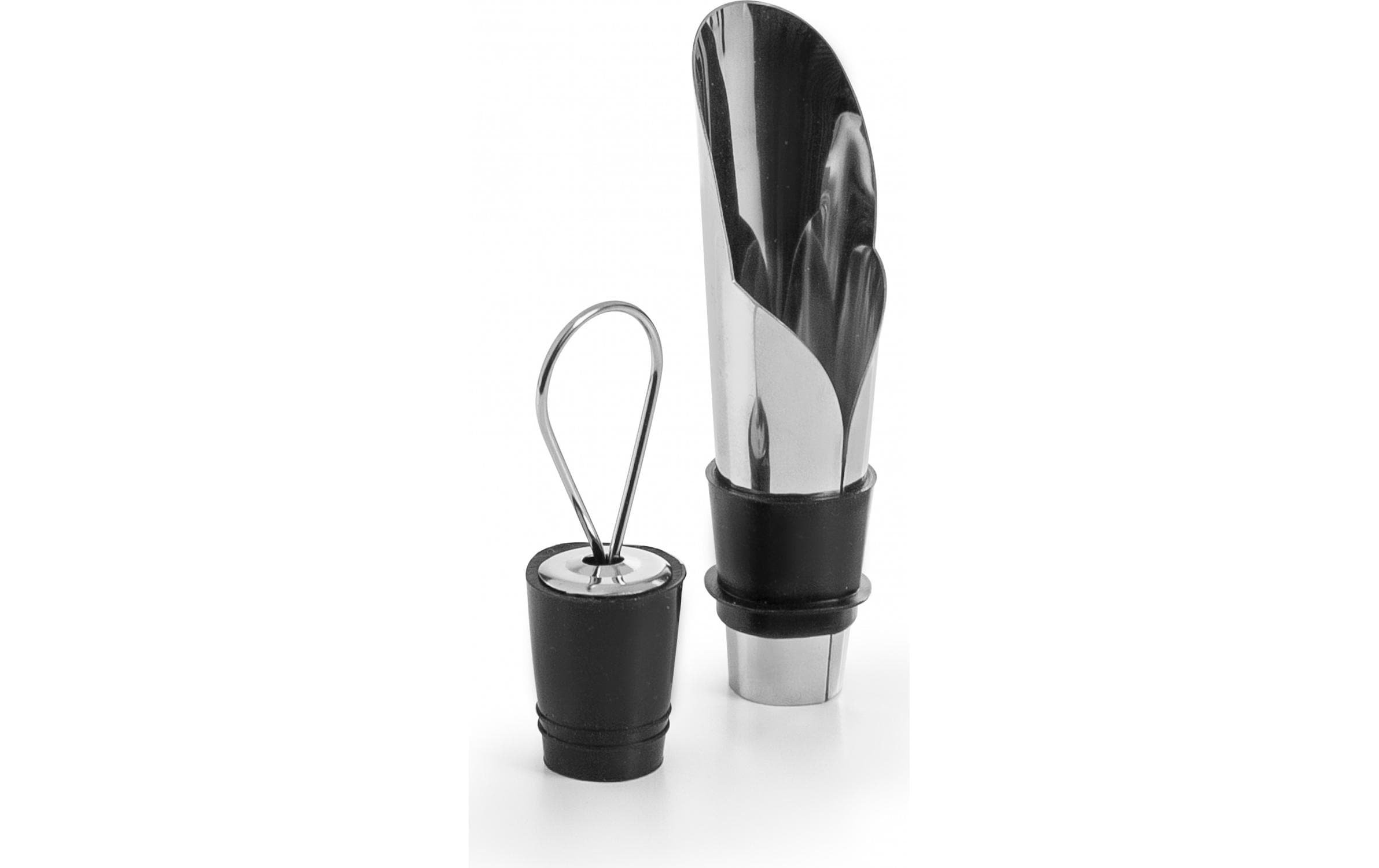 Ibili Weinausgiesser mit Deckel Edelstahl 8 cm Schwarz