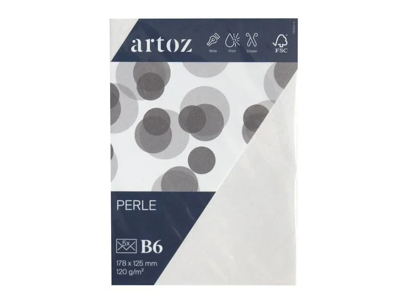 Artoz Couvert Perle B6, 5 Stück, Weiss