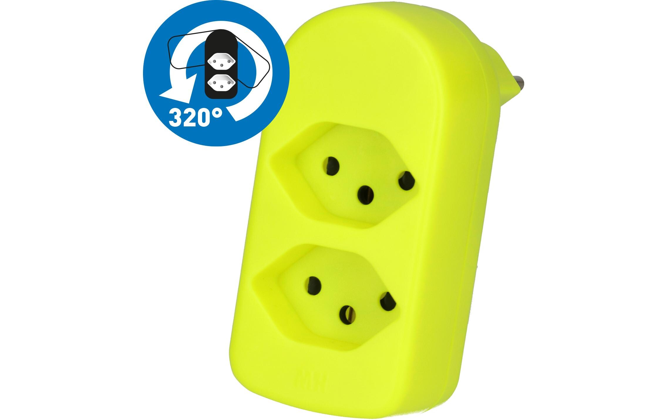 Max Hauri Abzweigstecker maxADAPTturn, 2 x Typ 13, Drehbar 320° Max Hauri Abzweigstecker maxADAPTturn, 2 x Typ 13, Drehbar 320°