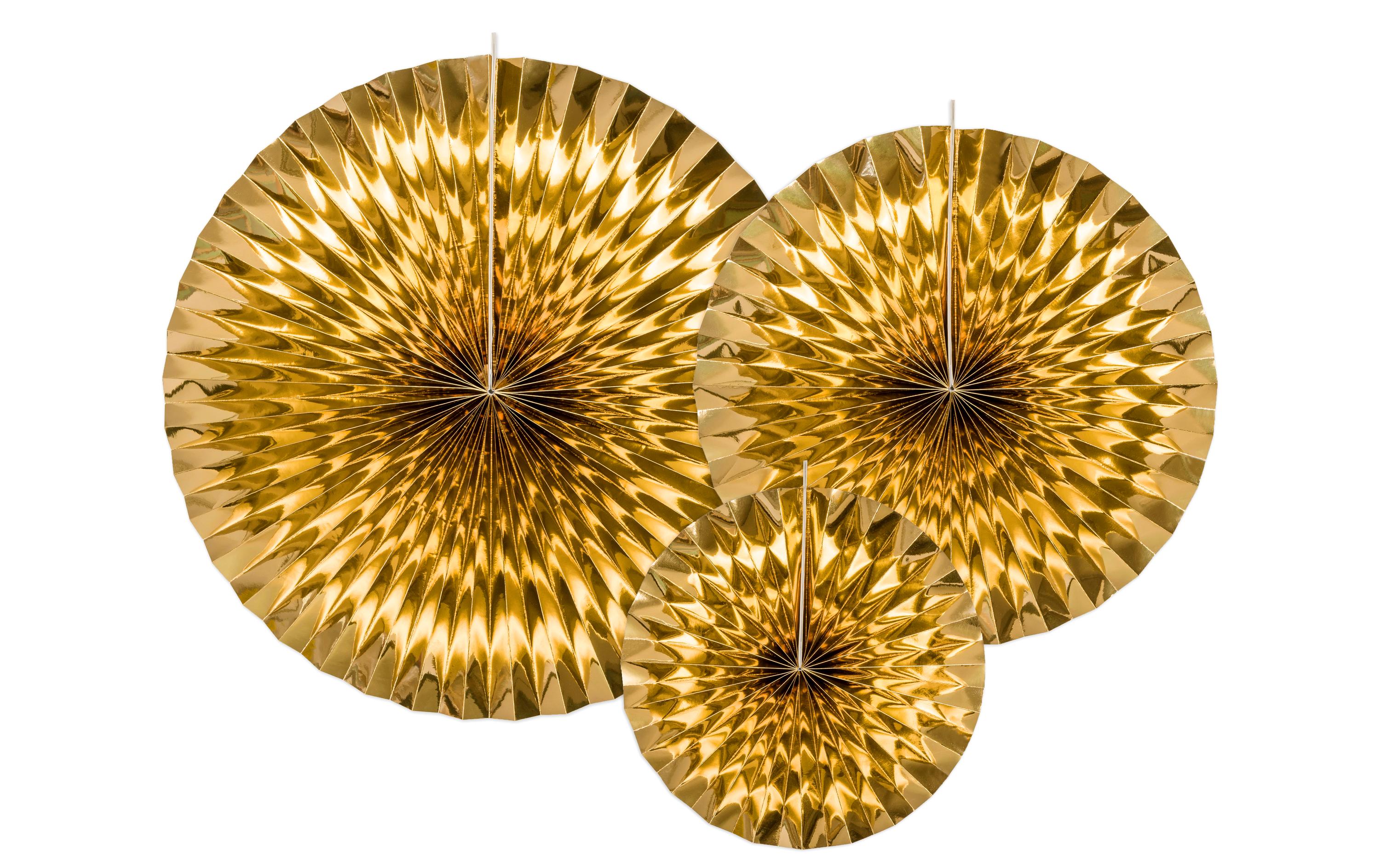 Partydeco Rosetten Metallic 3 Stück, Gold Partydeco Rosetten Metallic 3 Stück, Gold