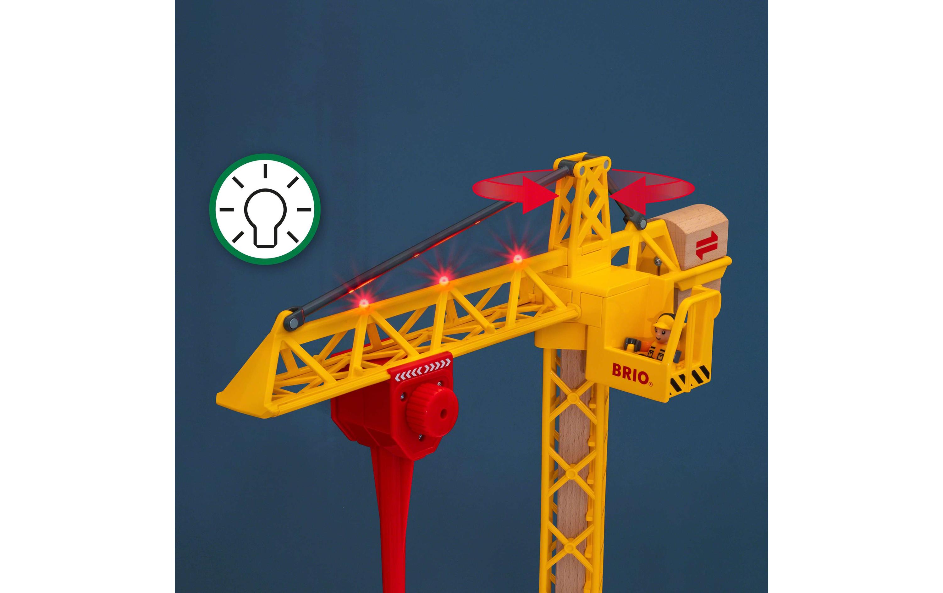 BRIO Eisenbahn Baukran mit Lichtern