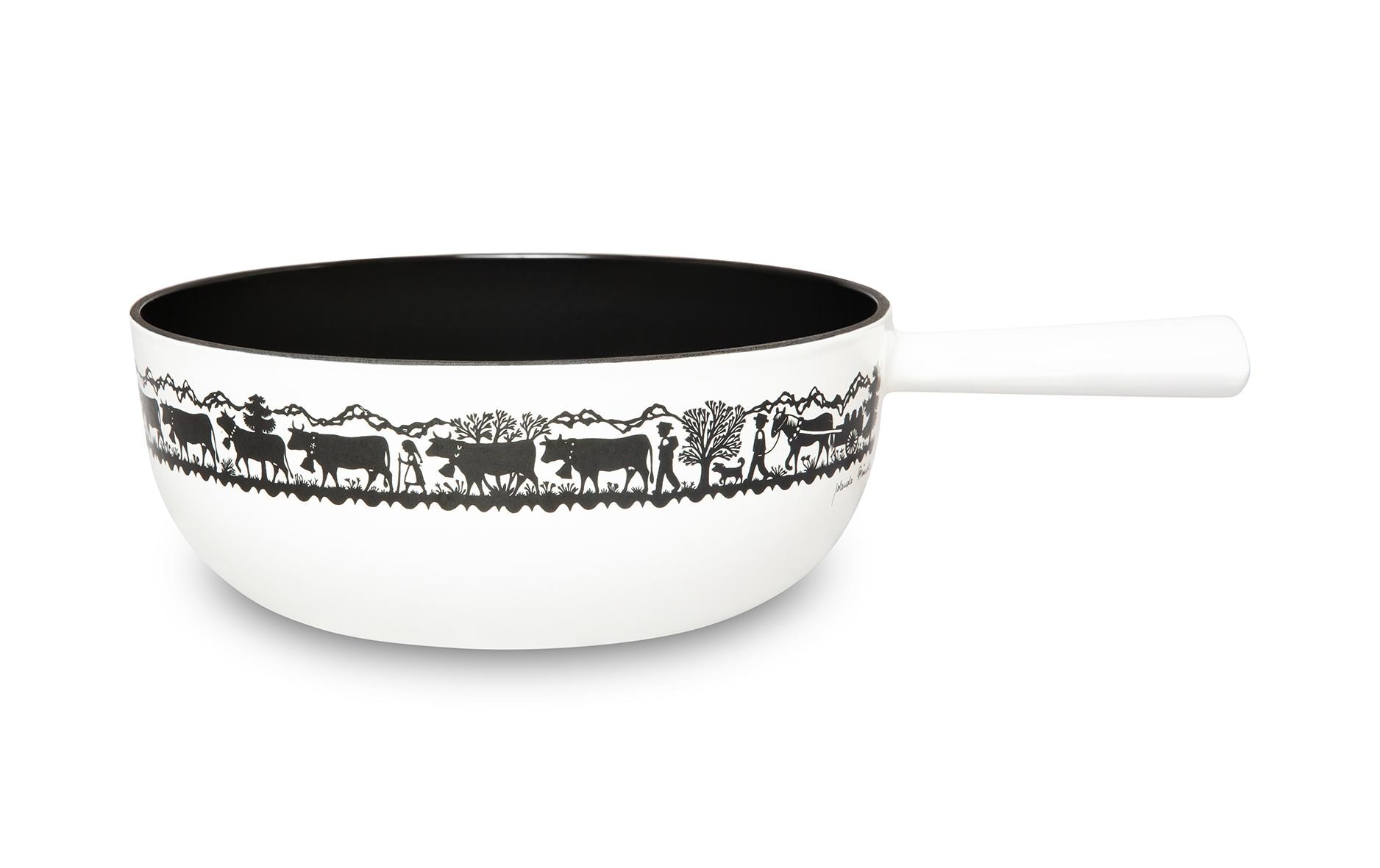 Stöckli Käsefondue-Set Sätnis Classic 8 Teile, Braun/Weiss