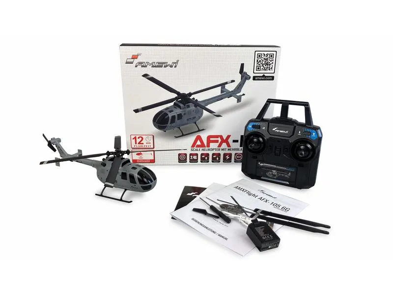 Amewi Helikopter AFX-105 Grau, 4-Kanal RTF Amewi Helikopter AFX-105 Grau, 4-Kanal RTF