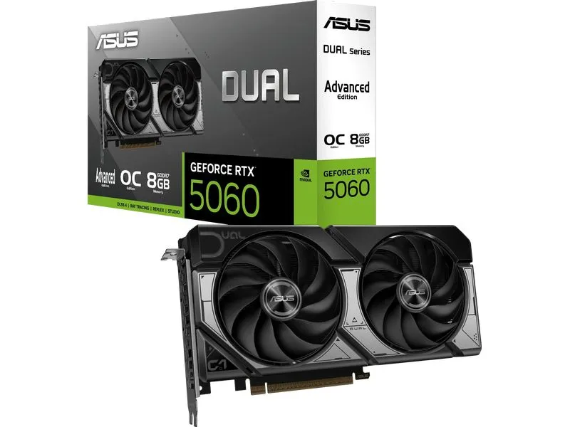 ASUS Grafikkarte GeForce RTX 5060 DUAL OC Advanced 8 GB GDDR7 ASUS Grafikkarte GeForce RTX 5060 DUAL OC Advanced 8 GB GDDR7