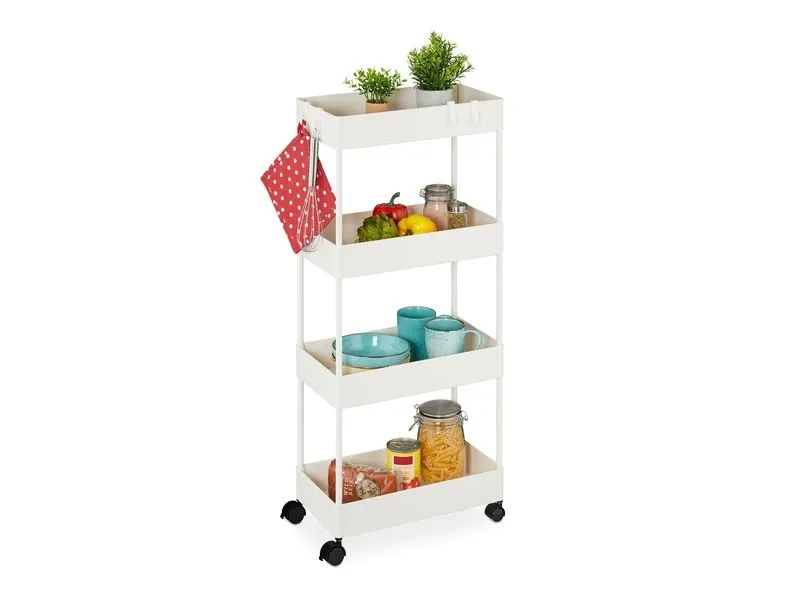 relaxdays Küchenwagen 40 x 93 x 22 cm, Weiss relaxdays Küchenwagen 40 x 93 x 22 cm, Weiss