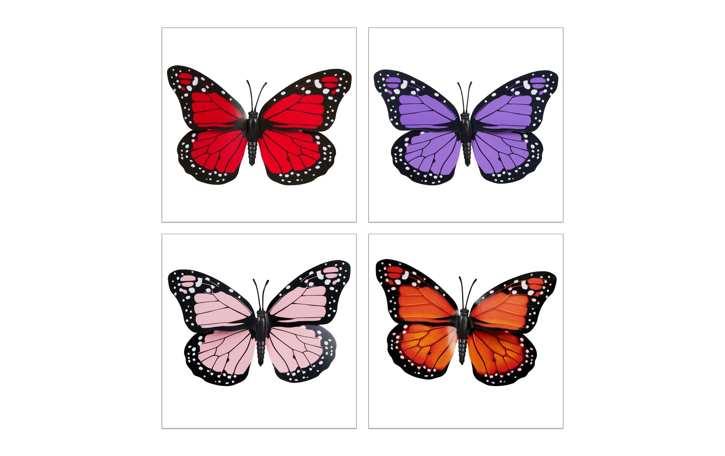 relaxdays Gartenstecker Schmetterlinge 72 Stück, Mehrfarbig